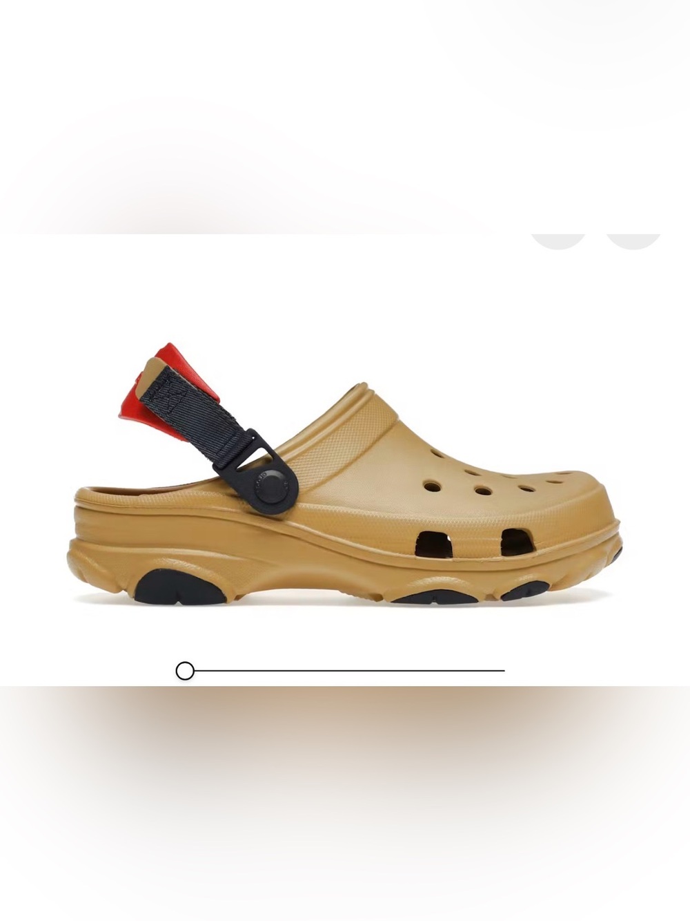 Crocs Classic All Terrain Clog Red Strap Tan Brown Beige